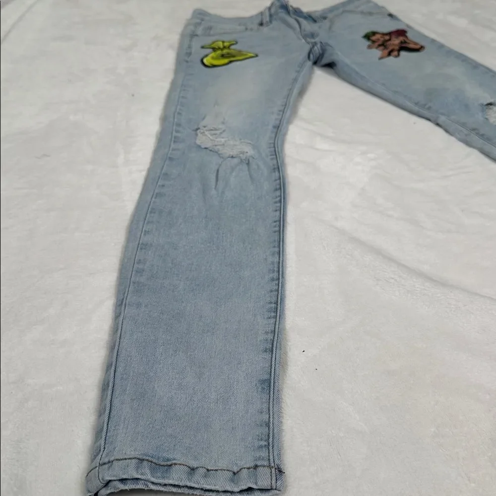 Roku Studio Light Blue Jeans with Angel and Money Bag Patches!